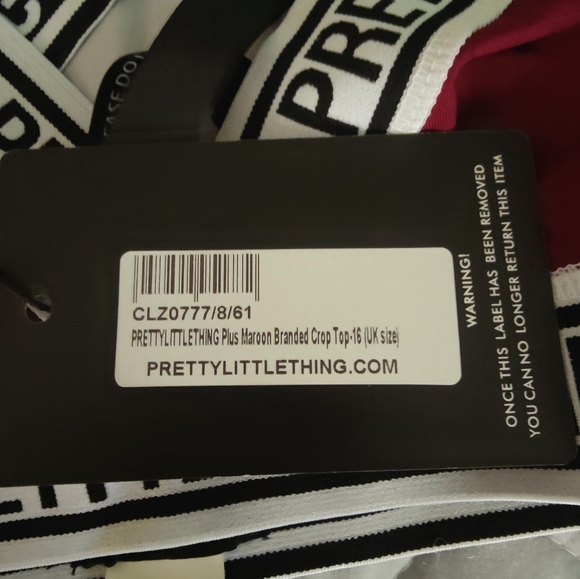 Pretty Little Thing Cross Back Bralette Burgundy Women Size M NWT - Picture 3 of 5